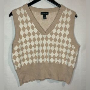 Streetwear Society Beige Checkered Vest